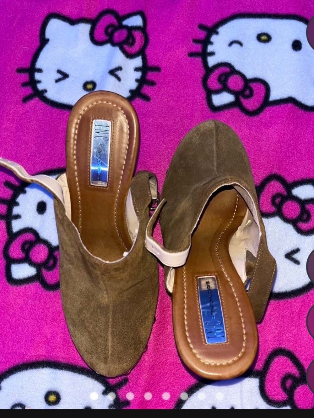 INC International Concepts Brown Suede Slingback Heels